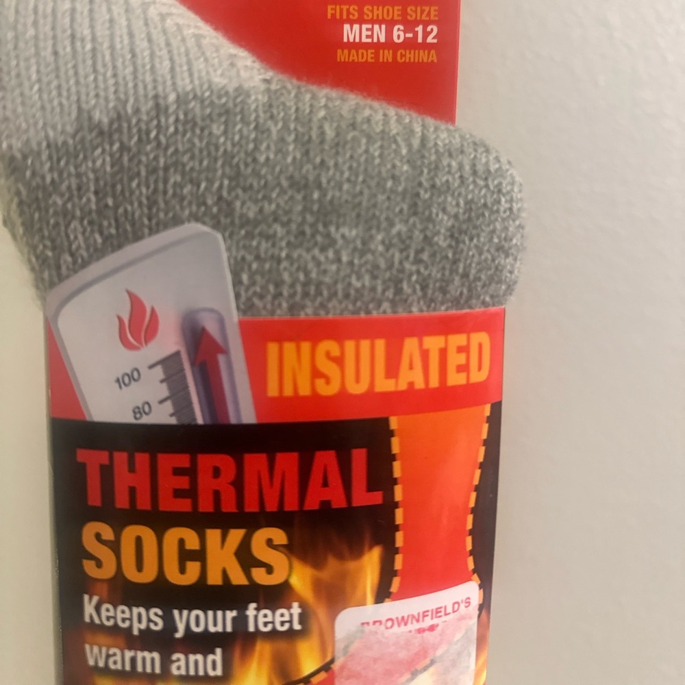 🐣NWT Polar Extreme Insulated Gray and White Thermal Socks - Picture 6 of 6